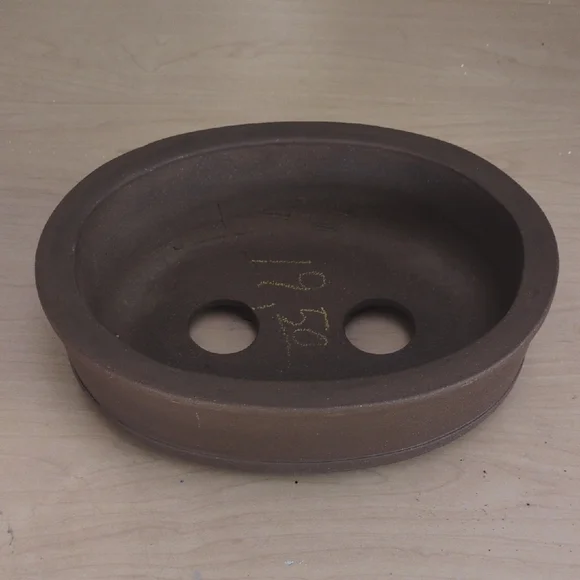New Oval Brown Bonsai Ceramic Planter - Picture 1 of 3